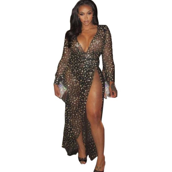 casual dresses autumn women see through black long maxi dress v-neck sleeve backless high split dot glitter evening party, Black;gray
casual dresses autumn women see through black long maxi dress v-neck sleeve backless high split dot glitter evening party, Black;gray
