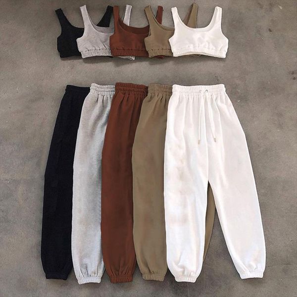 set with camis solid womenpant casual sportswear suits sleeveless crop and drawstring summer work out outfits, White
set with camis solid womenpant casual sportswear suits sleeveless crop and drawstring summer work out outfits, White