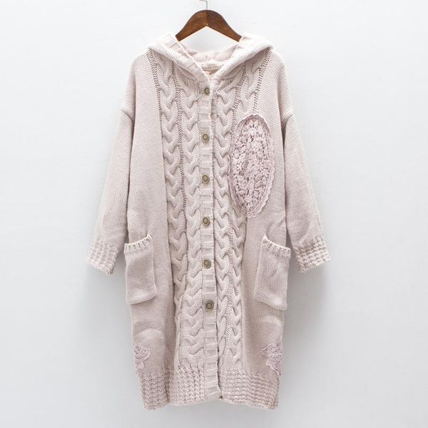 women's sweaters lanlojer winter sweater cardigan mori girl thick warm cardigans knitting long lace stitching hooded women casual autum, White;black
women's sweaters lanlojer winter sweater cardigan mori girl thick warm cardigans knitting long lace stitching hooded women casual autum, White;black