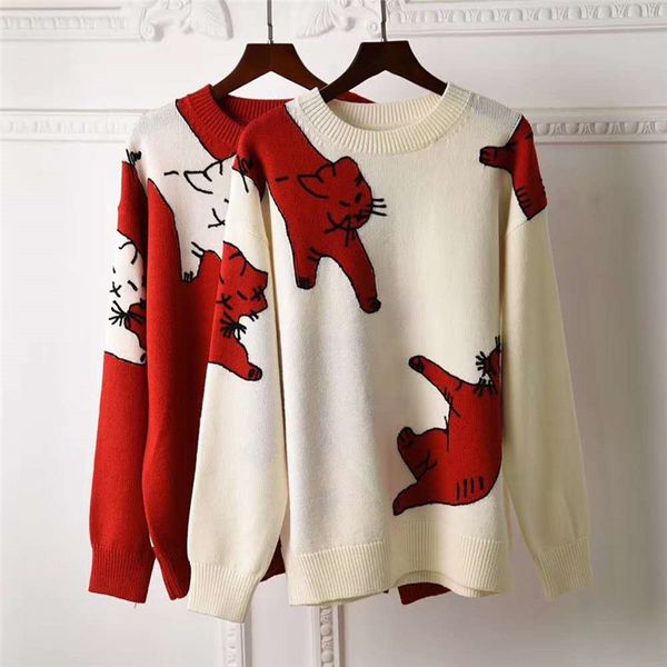 1110 2020 autumn brand same style regular red white long sleeve crew neck pullover kint sweater women clothes, White;black
1110 2020 autumn brand same style regular red white long sleeve crew neck pullover kint sweater women clothes, White;black