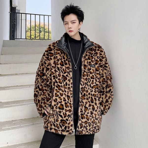 2021 new stand-up collar zipper long-sleeved outer wear double-sided jacket autumn and winter men's fashion leopard print pu leather ja, Black
2021 new stand-up collar zipper long-sleeved outer wear double-sided jacket autumn and winter men's fashion leopard print pu leather ja, Black