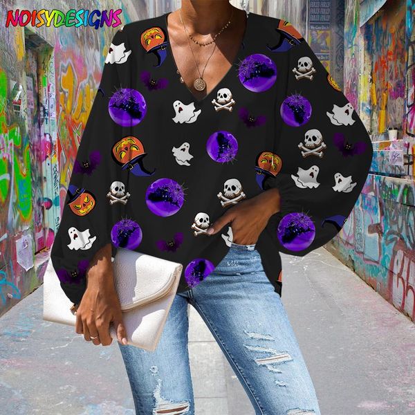 women's blouses & shirts noisydesigns printing ladies blouse casual loose long sleeve women  blouse plus size shirt halloween ghost, White
women's blouses & shirts noisydesigns printing ladies blouse casual loose long sleeve women  blouse plus size shirt halloween ghost, White