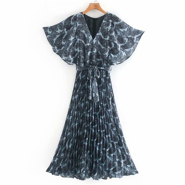 women vintage chiffon v-neck dress summer short sleeve ruffles sashes bow tie es female elegant street vestidos 210513, Black;gray
women vintage chiffon v-neck dress summer short sleeve ruffles sashes bow tie es female elegant street vestidos 210513, Black;gray