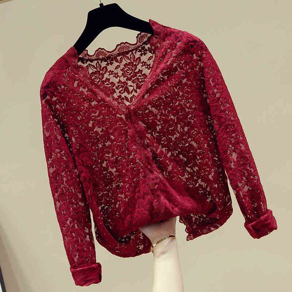 blouse women blusas mujer de moda long sleeve v-neck hollow out lace blouse shirt women blusa women clothing d964 210426, White
blouse women blusas mujer de moda long sleeve v-neck hollow out lace blouse shirt women blusa women clothing d964 210426, White