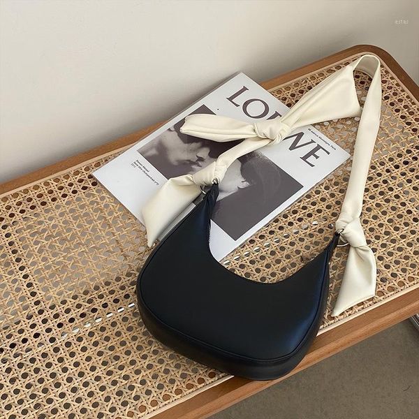 evening bags shoulder bag bowknot women's retro solid pu leather ladies handbag messenger for female underarm1