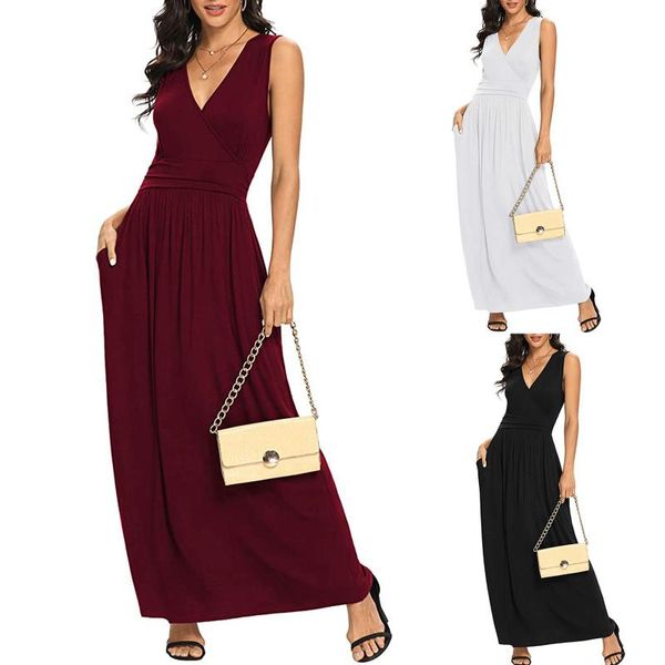 fashion women casual sleeveless v-neck solid ladies slim long dress 2021summer soft vintage harajuku outfits dresses, Black;gray
fashion women casual sleeveless v-neck solid ladies slim long dress 2021summer soft vintage harajuku outfits dresses, Black;gray