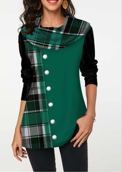 women's t-shirt plaid button tshirt plus size 5xl femlae pullover patchwork spring autumn casual long sleeve lady t-shirts, White
women's t-shirt plaid button tshirt plus size 5xl femlae pullover patchwork spring autumn casual long sleeve lady t-shirts, White