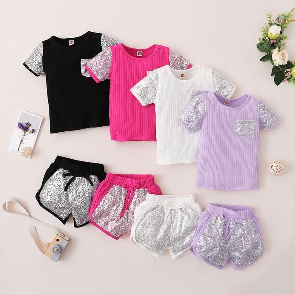 summer kids clothes set 2021 toddler baby girls short sleeve paillette +shorts sports outfits infant clothing 0-4 years sets, White
summer kids clothes set 2021 toddler baby girls short sleeve paillette +shorts sports outfits infant clothing 0-4 years sets, White