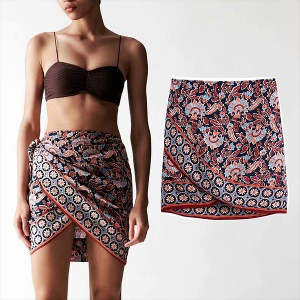 za summer bow womens skirts high waist retro floral printed pleated female fashion mini skirt streetwear, Black
za summer bow womens skirts high waist retro floral printed pleated female fashion mini skirt streetwear, Black