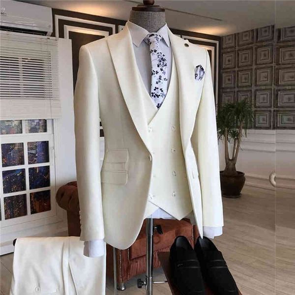 men's suits & blazers formal business ivory men 3 pieces slim fit custom groom wedding prom tuxedo male fashion jacket vest with pants, White;black
men's suits & blazers formal business ivory men 3 pieces slim fit custom groom wedding prom tuxedo male fashion jacket vest with pants, White;black