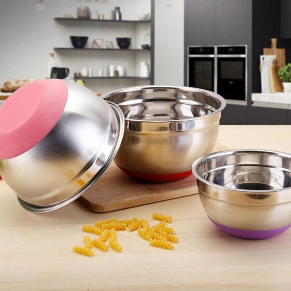 bowls stainless steel bowl with sealing cover without magnetic thickening silicone bottom salad pot baking egg kitchen utensils fhj889
bowls stainless steel bowl with sealing cover without magnetic thickening silicone bottom salad pot baking egg kitchen utensils fhj889