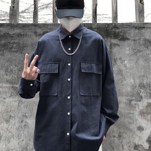 autumn korean shirt men's fashion solid color pocket casual men streetwear wild loose long-sleeved shirts mens -xl, White;black
autumn korean shirt men's fashion solid color pocket casual men streetwear wild loose long-sleeved shirts mens -xl, White;black
