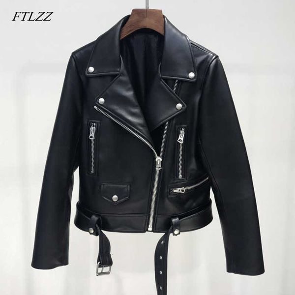 ftlzz autumn women pu leather jacket woman zipper belt short coat female black punk bomber faux leather outwear 210909
ftlzz autumn women pu leather jacket woman zipper belt short coat female black punk bomber faux leather outwear 210909
