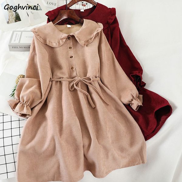 women dresses basic daily solid sweet kawaii japanese style casual simple winter womens chic vintage high waist flare drawstring, Black;gray
women dresses basic daily solid sweet kawaii japanese style casual simple winter womens chic vintage high waist flare drawstring, Black;gray