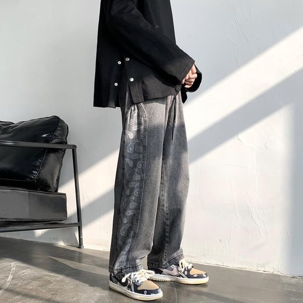 cashew flower jeans men's spring loose trend straight pants korean fashion brand handsome drawstring 2021, Blue
cashew flower jeans men's spring loose trend straight pants korean fashion brand handsome drawstring 2021, Blue