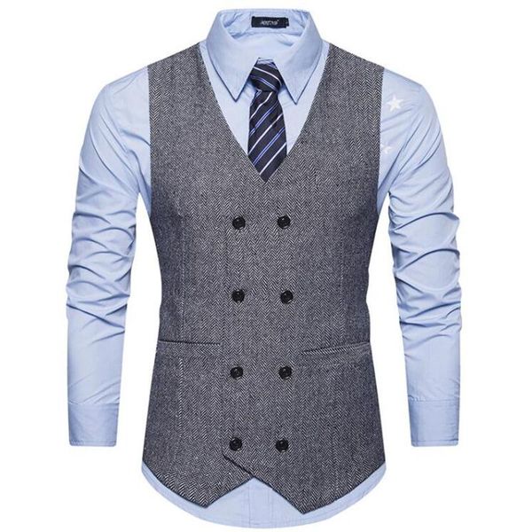men's vests 2021 spring mens business men suit male woollen cloth waistcoat fashion sleeveless vest casual top, Black;white
men's vests 2021 spring mens business men suit male woollen cloth waistcoat fashion sleeveless vest casual top, Black;white