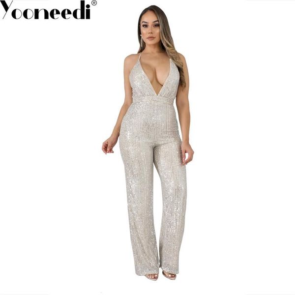 women's jumpsuits & rompers yooneedi 2021 elegant design women color solid sequins halter strapless ladies jlx8915, Black;white
women's jumpsuits & rompers yooneedi 2021 elegant design women color solid sequins halter strapless ladies jlx8915, Black;white