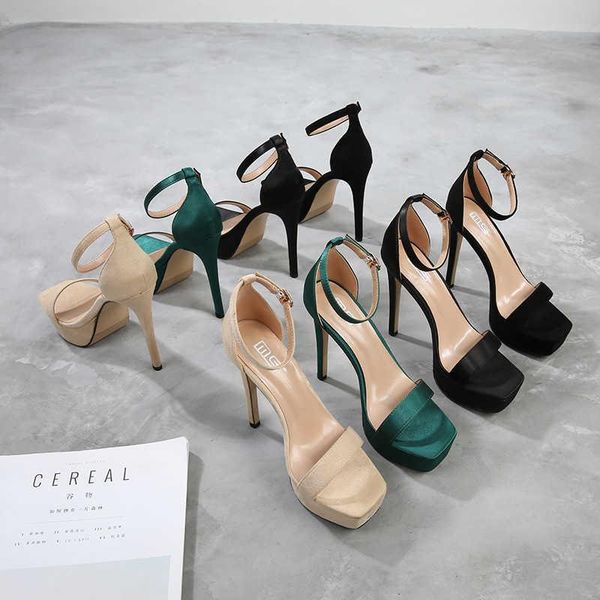 dress shoes 2021 high heeled one word women's sandals waterproof platform hentian thin fashion show women, Black
dress shoes 2021 high heeled one word women's sandals waterproof platform hentian thin fashion show women, Black