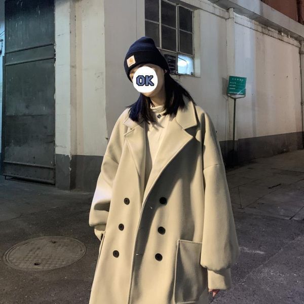 women's trench coats 2021autumn and winter medium long woolen coat female loose couple windbreaker korean fashion, Tan;black
women's trench coats 2021autumn and winter medium long woolen coat female loose couple windbreaker korean fashion, Tan;black