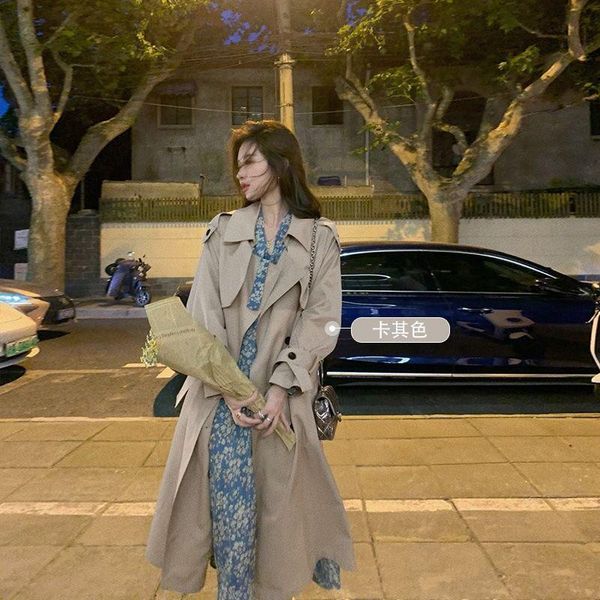 women's trench coats beige windbreaker mid-length spring and autumn 2021 korean style loose bf over the knee british small coat, Tan;black
women's trench coats beige windbreaker mid-length spring and autumn 2021 korean style loose bf over the knee british small coat, Tan;black