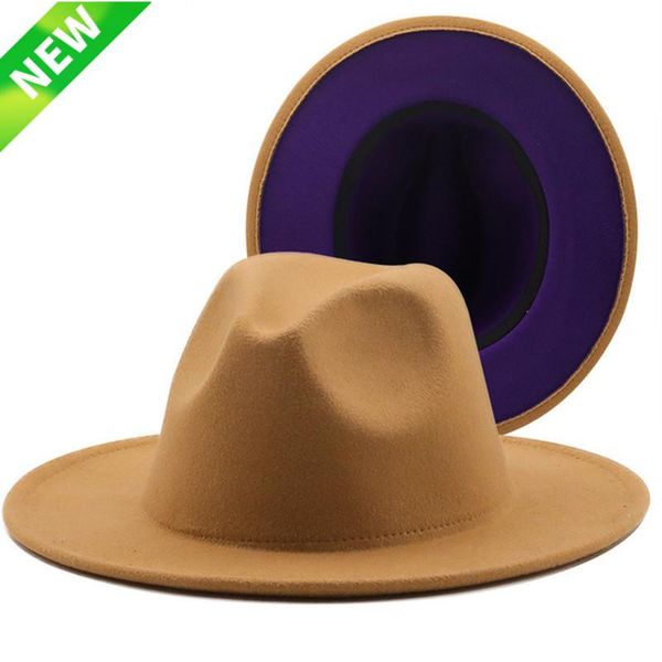 outer tan inner purple wool felt jazz fedora hats men women wide brim panama trilby cap 56-58cm wholesale, Blue;gray
outer tan inner purple wool felt jazz fedora hats men women wide brim panama trilby cap 56-58cm wholesale, Blue;gray