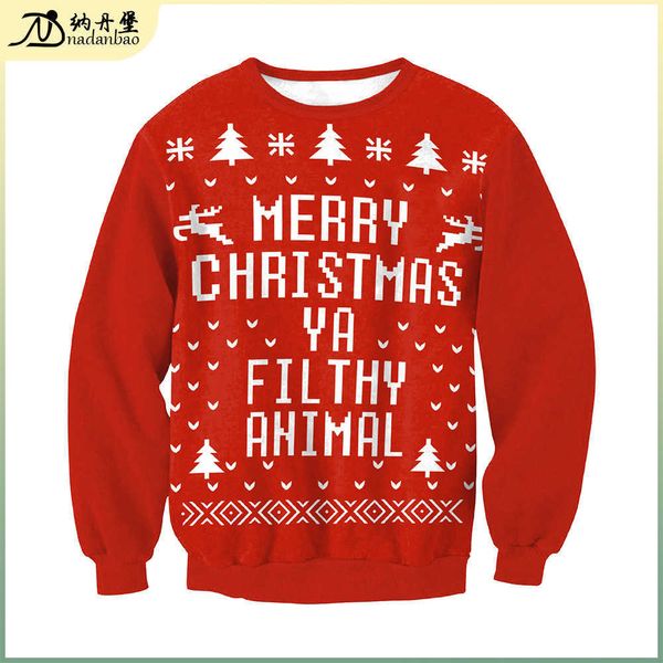 2021 autumn couple christmas 3d digital printing round neck sweater letter digital printing sweater jacket, Black
2021 autumn couple christmas 3d digital printing round neck sweater letter digital printing sweater jacket, Black