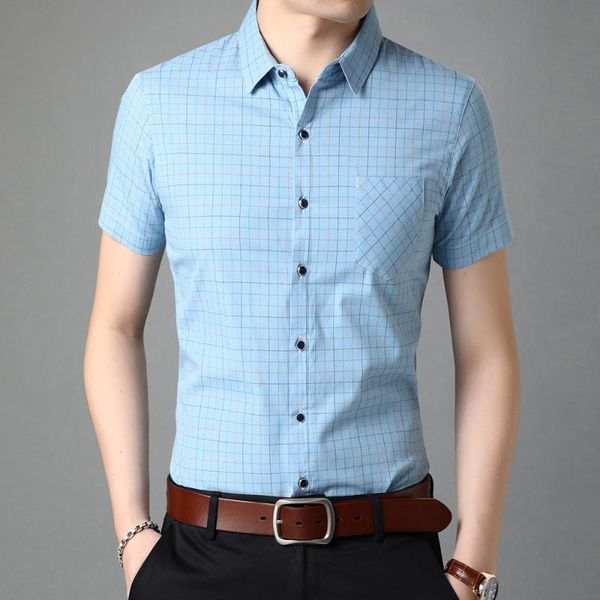 men's casual shirts slim masculina brand camisa fit plain korean shirt plaid short sleeve checkered men clothes summer outfits, White;black
men's casual shirts slim masculina brand camisa fit plain korean shirt plaid short sleeve checkered men clothes summer outfits, White;black