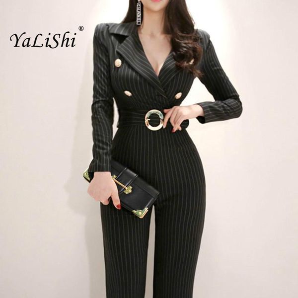 women's jumpsuits & rompers autumn women black long sleeve notched suit button full length regular striped elegant work club office, Black;white
women's jumpsuits & rompers autumn women black long sleeve notched suit button full length regular striped elegant work club office, Black;white