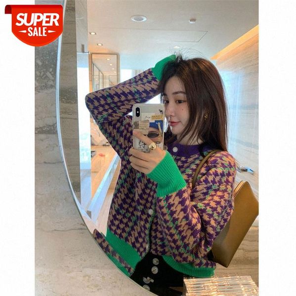 women's temperament korean houndstooth contrast sweater cardigan fashion knitted #fb0g, White
women's temperament korean houndstooth contrast sweater cardigan fashion knitted #fb0g, White