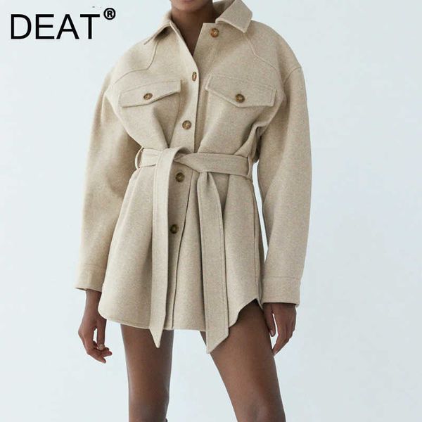deat spring fashion with belt loose woolen jacket coat vintage long sleeve side pocket female outerwear chic overcoat ml775 210709, Black;brown
deat spring fashion with belt loose woolen jacket coat vintage long sleeve side pocket female outerwear chic overcoat ml775 210709, Black;brown
