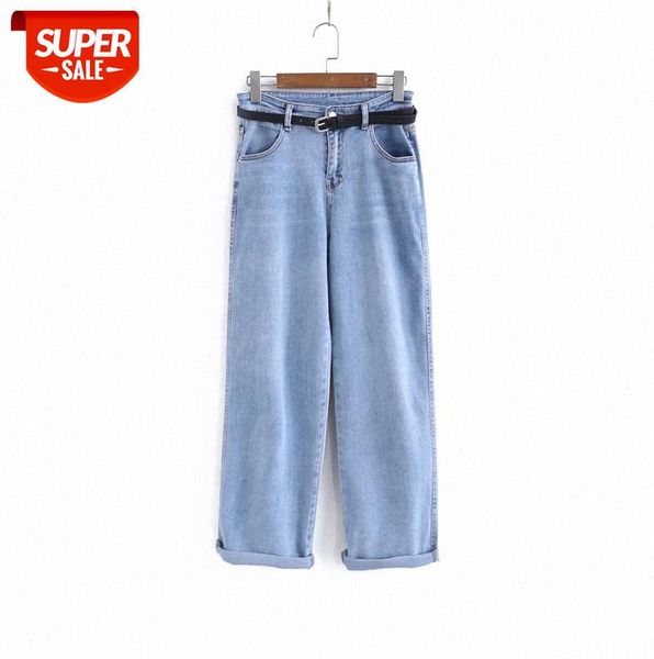 110035 women's high waist jeans korean style loose and thin light-colored straight trousers with belt #nr1y, Black;gray
110035 women's high waist jeans korean style loose and thin light-colored straight trousers with belt #nr1y, Black;gray