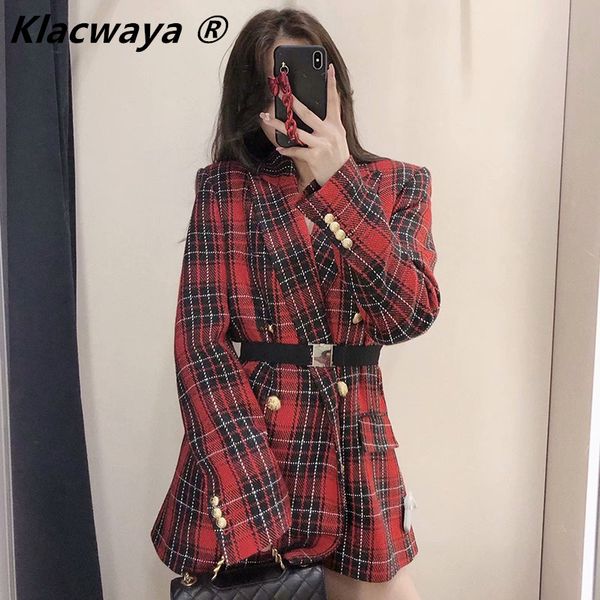 spring women plaid bouble-breasted blazer elegant suit red tweed formal jackets checkered outerwear 210521, White;black
spring women plaid bouble-breasted blazer elegant suit red tweed formal jackets checkered outerwear 210521, White;black