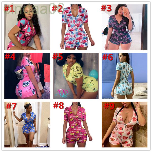 women jumpsuits designers slim casual bodysuit pattern printed onesies shorts ladies new fashion home rompers, Black;white
women jumpsuits designers slim casual bodysuit pattern printed onesies shorts ladies new fashion home rompers, Black;white