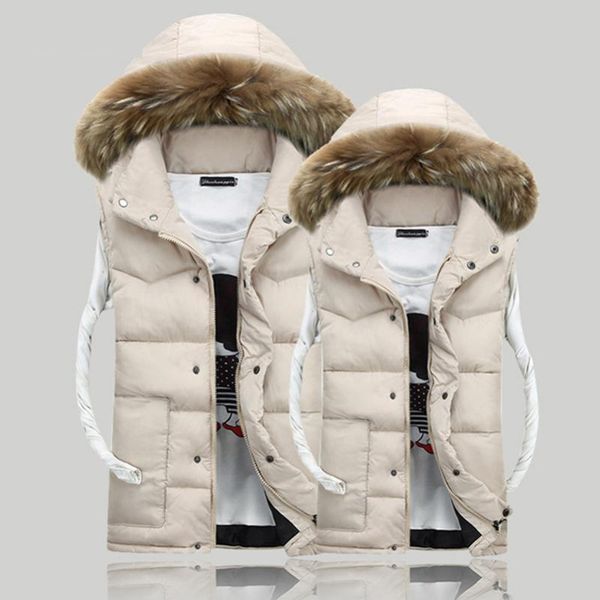 men's vests univos kuni 2021 men warm vest chalecos para hombre winter coat jacket couple woman fur collar big size 4xl q6017, Black;white 
men's vests univos kuni 2021 men warm vest chalecos para hombre winter coat jacket couple woman fur collar big size 4xl q6017, Black;white
