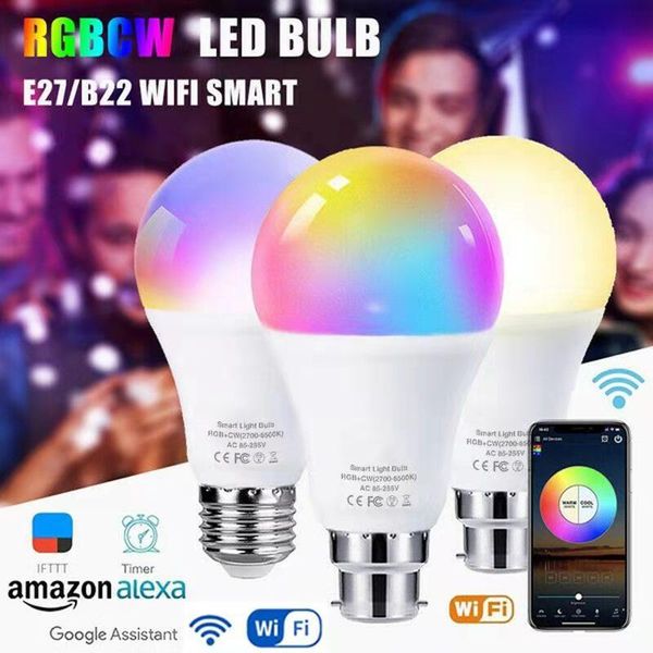 bulbs smart wifi bulb full color dimmable e27/b22 10w led light works with alexa/google assistant lights or ir remote control lampa
bulbs smart wifi bulb full color dimmable e27/b22 10w led light works with alexa/google assistant lights or ir remote control lampa