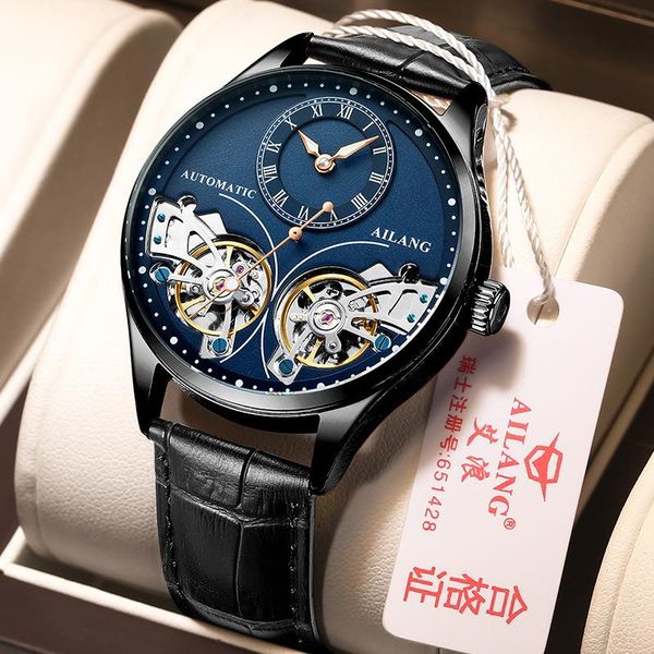 wristwatches ailang men's watch full automatic black dial metal stainless steel double tourbillon sports waterproof formal atmosphere, Slivery;brown
wristwatches ailang men's watch full automatic black dial metal stainless steel double tourbillon sports waterproof formal atmosphere, Slivery;brown