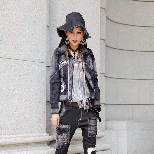 women's jackets spring for women denim single fashion jacket breasted torn hole outerwear streetwear thin fit jean s-xl esih, Black;brown
women's jackets spring for women denim single fashion jacket breasted torn hole outerwear streetwear thin fit jean s-xl esih, Black;brown