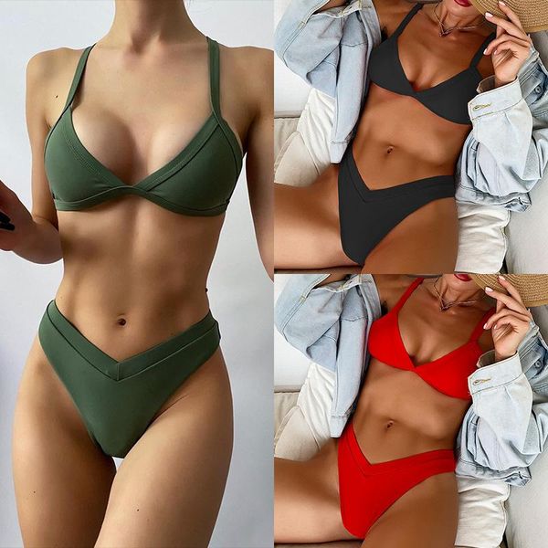 women's swimwear push up bikinis 2021 woman solid thong black red women swimsuit patchwork biquini brazilian summer beach bathing suit, White;black
women's swimwear push up bikinis 2021 woman solid thong black red women swimsuit patchwork biquini brazilian summer beach bathing suit, White;black