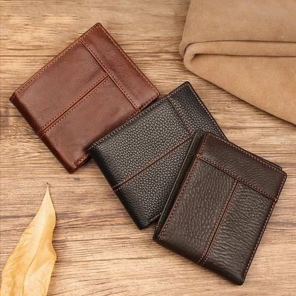 wallets 100% cowhide leather men's wallet short bilfold cards luxury ridge rifd blocking slim coin purse for male black, Red;black
wallets 100% cowhide leather men's wallet short bilfold cards luxury ridge rifd blocking slim coin purse for male black, Red;black
