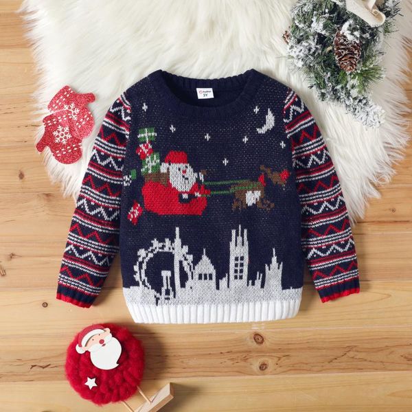 pullover patpat toddler boy christmas santa deer castle pattern colorblock sweater, Blue
pullover patpat toddler boy christmas santa deer castle pattern colorblock sweater, Blue