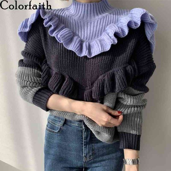 colorfaith new autumn winter women's sweaters pullover warm oversized patchwork ruffles vintage korean ladies sw7704 210413, White;black
colorfaith new autumn winter women's sweaters pullover warm oversized patchwork ruffles vintage korean ladies sw7704 210413, White;black