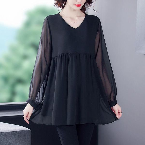 women's blouses & shirts spring and autumn loose solid color chiffon v-neck long sleeve large size all-match casual slim top, White
women's blouses & shirts spring and autumn loose solid color chiffon v-neck long sleeve large size all-match casual slim top, White