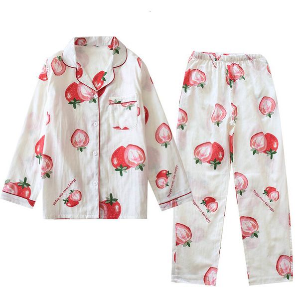 women's sleepwear cartoon strawberry printed spring new ladies cute pajamas set comfort gauze cotton loose thin cardigan+pants wom, Black;red
women's sleepwear cartoon strawberry printed spring new ladies cute pajamas set comfort gauze cotton loose thin cardigan+pants wom, Black;red