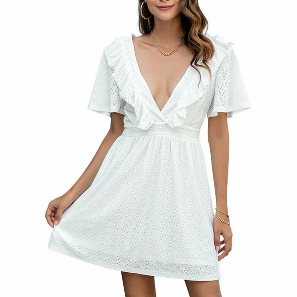 ruffle deep v-neck dress women 2021 fashion women high waistbeach holiday dress white mini dress x0521, Black;gray
ruffle deep v-neck dress women 2021 fashion women high waistbeach holiday dress white mini dress x0521, Black;gray