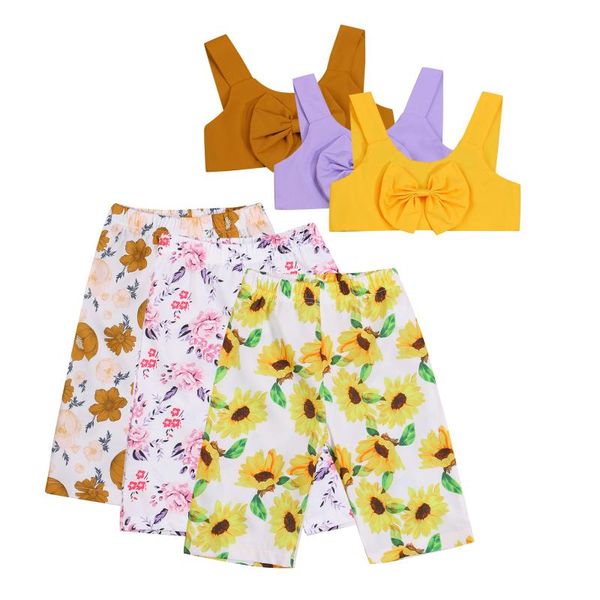 clothing sets 2 pcs infant summer outfits, baby girls solid color u-shaped neck tank with bowknot + sunflower print trousers 1-6t, White
clothing sets 2 pcs infant summer outfits, baby girls solid color u-shaped neck tank with bowknot + sunflower print trousers 1-6t, White