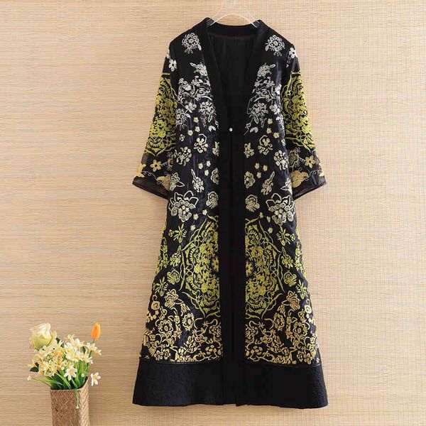 dress embro mill autumn women embroidery trench chinese style retro jacquard 3/4 sleeve elegant loose lady coat female -2xl, Black;gray
dress embro mill autumn women embroidery trench chinese style retro jacquard 3/4 sleeve elegant loose lady coat female -2xl, Black;gray