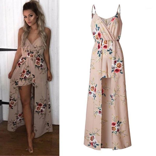 women bohemian v neckline dress flower print sleeveless irregular beach women's v-neck swimwear, White;black
women bohemian v neckline dress flower print sleeveless irregular beach women's v-neck swimwear, White;black
