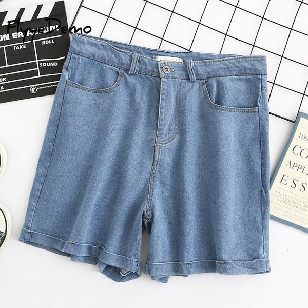 women's shorts denim classic vintage high waist blue wide leg female caual summer ladies jeans for women plus size, White;black
women's shorts denim classic vintage high waist blue wide leg female caual summer ladies jeans for women plus size, White;black