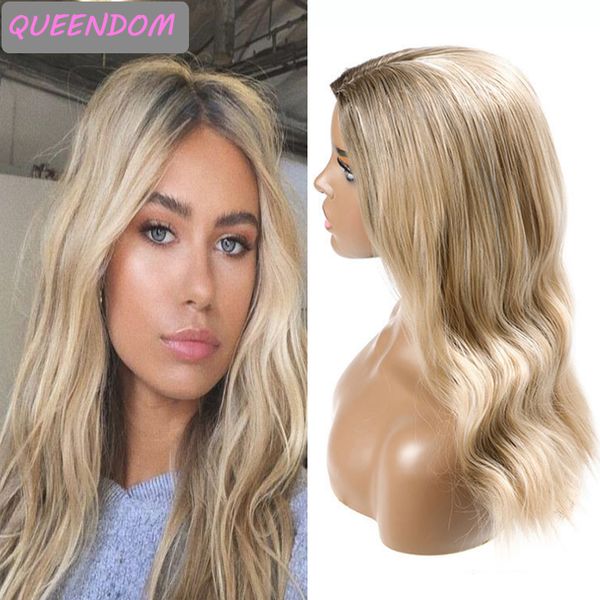 18 inch long honey blonde wave wig blonde ombre synthetic natural wave wigs heat resistant fiber middle part lolita cosplay wig, Black
18 inch long honey blonde wave wig blonde ombre synthetic natural wave wigs heat resistant fiber middle part lolita cosplay wig, Black