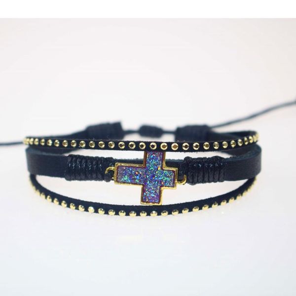 charm bracelets european and american fashion high-end woven multi-layer genuine cowhide with hollowed-out decoration metal cross shiny brac, Golden;silver
charm bracelets european and american fashion high-end woven multi-layer genuine cowhide with hollowed-out decoration metal cross shiny brac, Golden;silver
